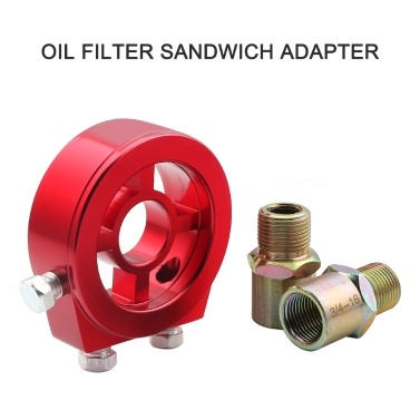 Universal Car Oil Filter Cooler Sandwich Plate Adapter for Oil Temperature & Oil Pressure