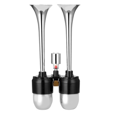 Double Tube Horn With Air Outlets Car Horn 12.0V 24V General Car Horn Loudspeaker Auto Modification Parts One Tube 105dB Double Tubes 210dB