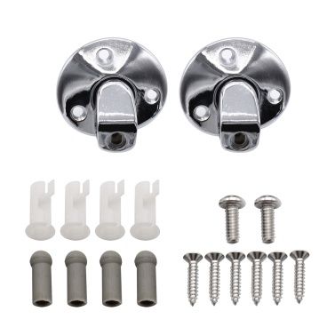 One Pair Sunvisor Support Brackets Kit Chrome with Screws Bushing