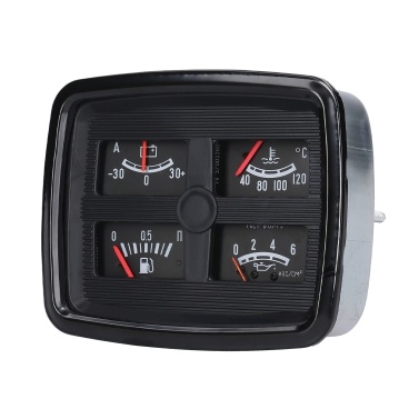 4 in 1 Car Instrument Assembly Multi-Functional Automotive Fuel Gauge Oil Pressure Gauge Water Temperature Gauge Ammeter
