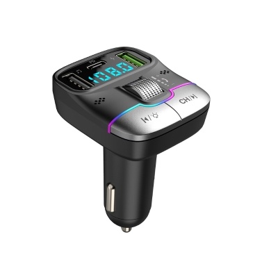Car MP3 Player BT5.3 FM Transmitter Wireless Radio Adapter Dual USB+PD Car Chargers Support Hands-Free Calling USB Flash Drive Voltage Display