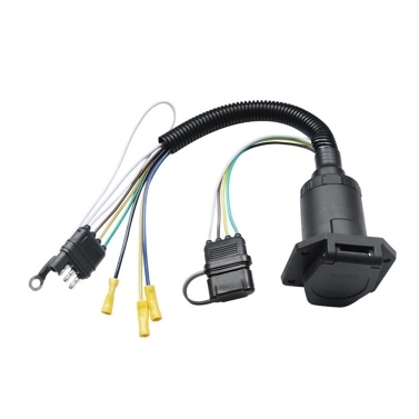 Trailer Light Adapter Dual Output  4-Way Flat to 7-Way RV Blade and 4-Way Flat Female End