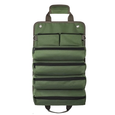 Roll-Up Tool Bag Portable Tool Storage Organizer with Detachable Pouches for Electrician Mechanic