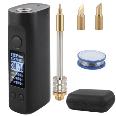 Portable Soldering Iron 75W Digital OLED Screen 8S Tin Melting/Constant Temperature Rapid Heating with 3 Changeable Heads