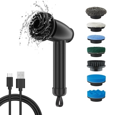 Electric Spin Scrubber Cordless Waterproof Handheld Cleaning Brush with Replaceable Heads