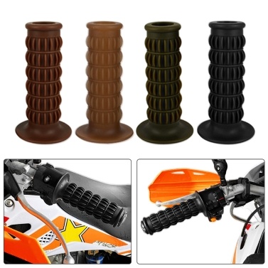 Motorcycle Grips Non Slip Handlebar Hand Grips Motorcycle Comfort Handlebar Grip Thruster Grip for Honda CB400, 2pcs,Coffe