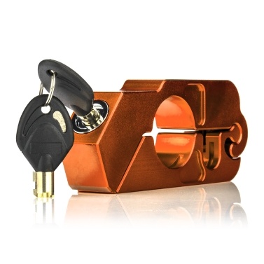 Motorcycle Lock Universal Alloy CNC Motorcycle Handlebar Brake Handle Fixed Lock Security Lock with 2 Keys to Secure a Motorcycle or Electrocar in Seconds