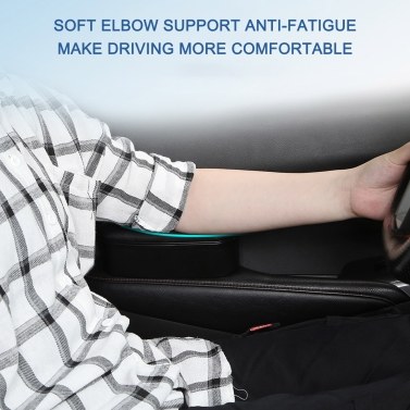 2-in-1 Car Left Door Armrest Support Storage Box Left Hand Handrail Support Anti-fatigue Car Interior Accessory Black