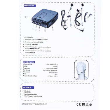 Helmet to Helmet Communicator 2-Way Communication System Earphone+Mic