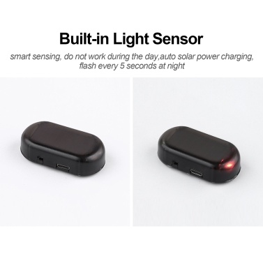 Car Security Light Solar Powered Simulated Alarm Wireless Warning Anti-Theft Caution Lamp LED Flashing