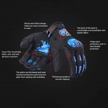 Motorcycle Gloves Full Finger Touchscreen Mittens Shock-Absorbing Breathable Motorbike Gloves for MTB Riding Cycling Skiing Outdoor Sports