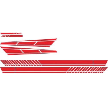 6PCS Car Stickers Strip Style Universal Car Hook Mirror Body Side Stickers Decal Vinyl Red