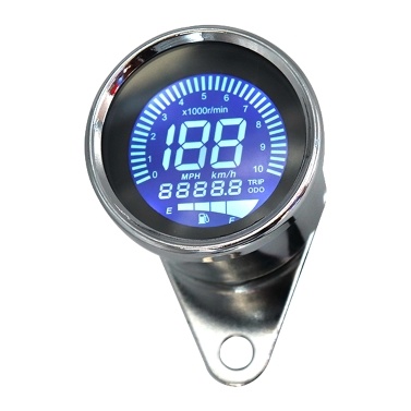 12V Motorcycle Instrument Modified Digital Motorbike Speedometer Tachometer Gauge LCD Display (7 colors)0-1000RPM 0-199KM/H