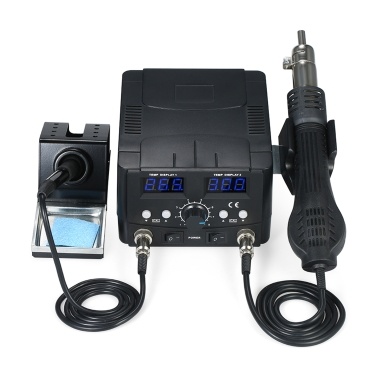 2 in 1 Digital SMD Rework Soldering Station Hot Air Gun Soldering Iron Stand Desolder Welding Tools Set 110V
