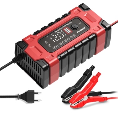 FOXSUR Automatic Battery Chargers 12V/10A 24V/5A Intelligent Pulse Repairing Charge Device