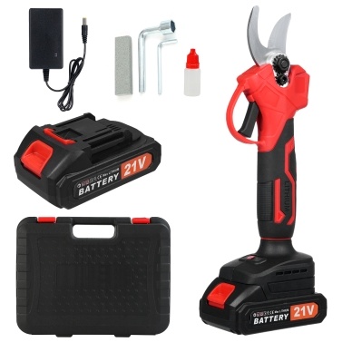 300W Brushless Cordless Electric Pruning Shears for Gardening - 30mm Cutting Diameter, 2pcs 1500mAh*5 Batteries