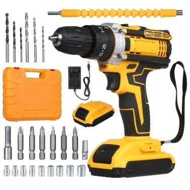Cordless Drill Driver Kits with 2 Battery 21V Hand-held Electric Drill