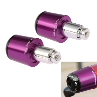 Pair of Universal Motorcycle Motorbike Aluminum Handlebar Bar Ends Plugs Grip Caps