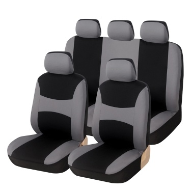 Universal Polyester Car Seats Cover Set Car Plain Fabric Bicolor Car Interior Accessories Car Seats Protector