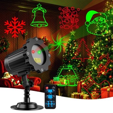 10 Patterns LED Projection Lights with Remote Red and Green Star Show for Outdoor and Indoor Christmas Holiday