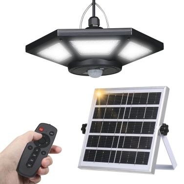 180LEDs Garage Light Solar Powered Pendants Lamp Motion Sensor Light Outdoor with Remote Controller