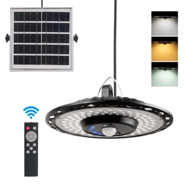 180LEDs Solar Powered Pendant Lamp Wall Lamp Garage Light Motion Sensor Light with Remote Controller