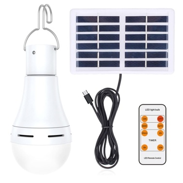Solar Powered LED Bulb Indoor Outdoor Emergency Light Bulb