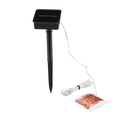 Solar Copper Lamp String Christmas LED Decorative Lamp Copper Star String Lamp Light String 8 Function Modes 100/200/300/400 LED White/Warm White/Mixcolor/Blue Light Color