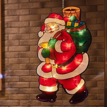 Christmas Hanging Light Indoor Outdoor Festival Party Window Wall Decoration with Sucker