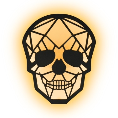 Black Skull Wall Sconce Monochrome Temperature 3000K USB A+C Charging Port (Charge Your Phone) 4000MAH Battery for Living Room Bedroom Party