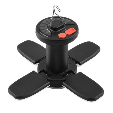 Solar Camping Light with USB Output Foldable 4-Blade Hanging Lamp Outdoor Tent Light with Hook 6 Lighting Modes