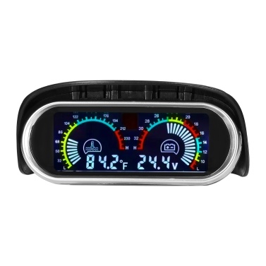 2 in 1 Universal Car Digital Gauge Water Temperature Voltage Gauge Voltmeter 9-36V with 1/8NPT Sensor Fahrenheit/℉  Display for Car Truck SUV RV