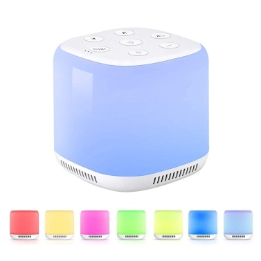 Portable Sleep Therapy Device with 34 Natural Sounds 30/60/90 Minutes Timer 9 Light Effects Built-in 1800MAH Battery
