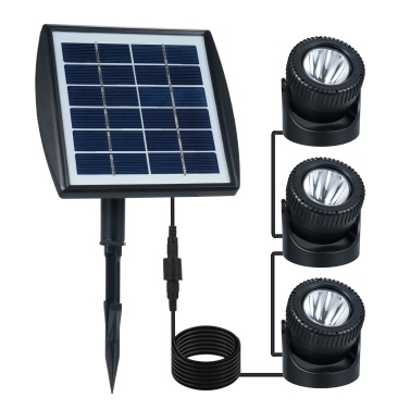 Three Heads Solar Pond Light Underwater Spotlights Waterproof Outdoor Decorative Lamp Submarine Landscape Lamp