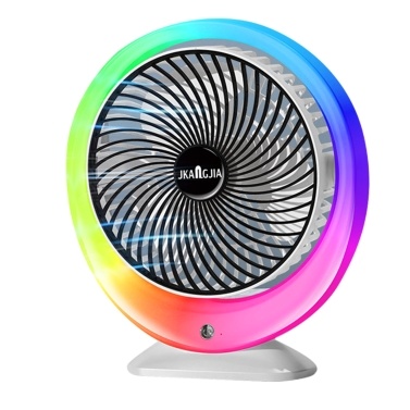 USB Charging Colorful LED Desk Fan with Gradient Ambient Light