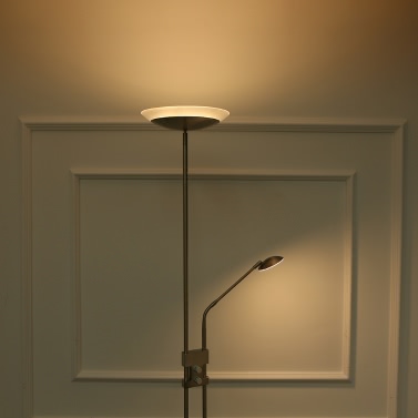 Tomshine 71-Inch 15W LED Floor Lamp with 3W LED Side Light AC100V-240V Iron 1200LM and 240LM Stepless Dimmable Adjustable Gooseneck Double Rotatable Lampshade Light for Home   Decoration Living Room B