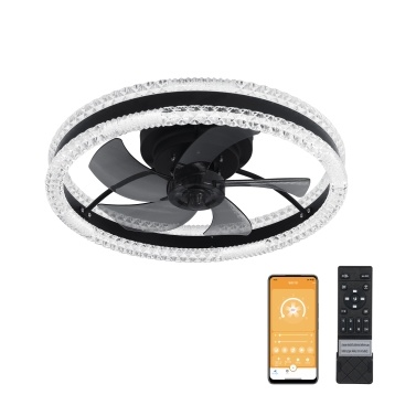 Semi-Flush Mount Ceiling Fan Light Low Noise with Remote Control APP Control