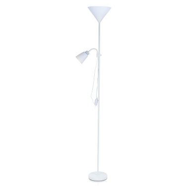 Modern Floor Lamp Double-headed Standing Tall Lamp for Bedroom Living Room Study with E27 Light Bulbs