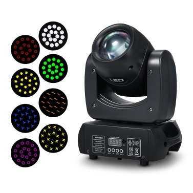 LED Moving Head Light Beam Light 120W Stage Light with 8 GOBOs 8 Colors 18 Prism Rotating Lights