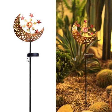 DC 1.2 V Solar Powered Energy LEDs Moon Star Design Lawn Light