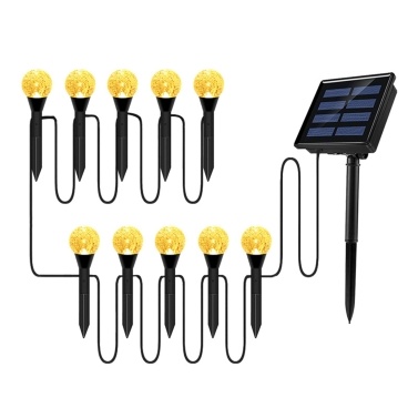 Solar Bubbles Lawn Lamp String Set Outdoor Landscape Decoration IP65 Waterproof Leds Solar-Powered Stake Lights for Pathway/Courtyard/Garden