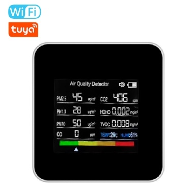 14 in 1 Tuya WIFI Intelligent Air Quality Monitor Indoor CO2 Detector  Support Remote APP Control Alarm Function for Home Office