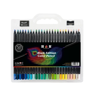 H&B 50 Colored Pencils Oil-based Pre-Sharpened