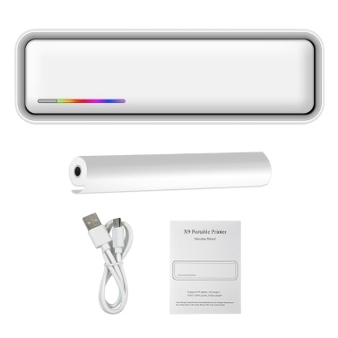 X9 A4 Portable Thermal Paper Printer with 1 Roll A4 Thermal Paper