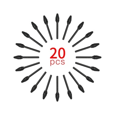 BOSTO 20pcs Replacement Nibs Pen Tips Compatible with All BOSTO Graphic Monitor Drawing Tablet Battery Stylus Black
