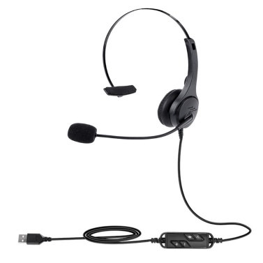 Single Sided USB Corded Headset Call Center Monaural Headphone