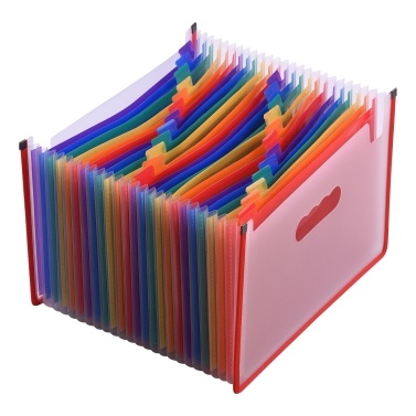 24 Pockets Expanding File Folder Accordian File Organizer A4 Letter Size Document Organizer Rainbow Color for Home Office School
