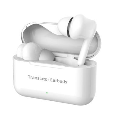 Wireless Earbuds BT Headphones Translator Ear Buds with Microphones Charging Case Support Real-time Translation in 71 Languages 56 Accents Online for Learning Communication Music Call
