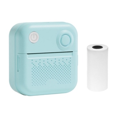 Mini Pocket Printer Portable Thermal Instant Photo Printing Label Maker Machine Support Receipt Label Memo Sticker Notes Lists Scrapbook DIY Journal Pictures - with 1 Thermal Paper Roll (57x26mm)