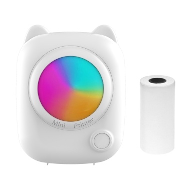 Mini Pocket Thermal Instant Photo Printer Label Maker Machine BT Wireless Connect  - with 1 Paper Roll (57x25mm)